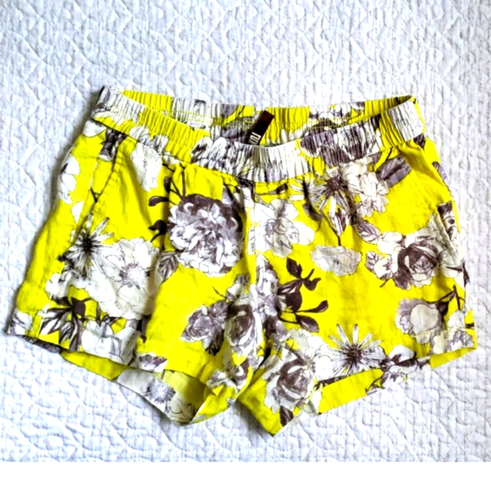 KUT floral print linen Citron shorts 2